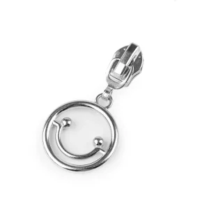 Zipper Smiley silber mit Gelenk für 5mm Spirale Endlosreißverschluss SR5 Heute Kaufen