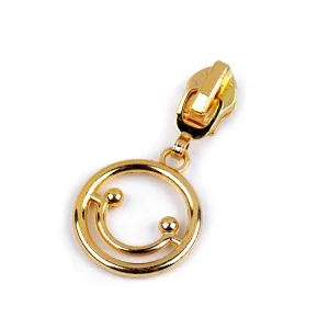 Garantierte Lieferung Zipper Smiley gold mit Gelenk für 5mm Spirale Endlosreißverschluss SR5