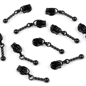 Letzte Chance Zipper Kugeln schwarz für 3mm Spirale Endlosreißverschluss SR3