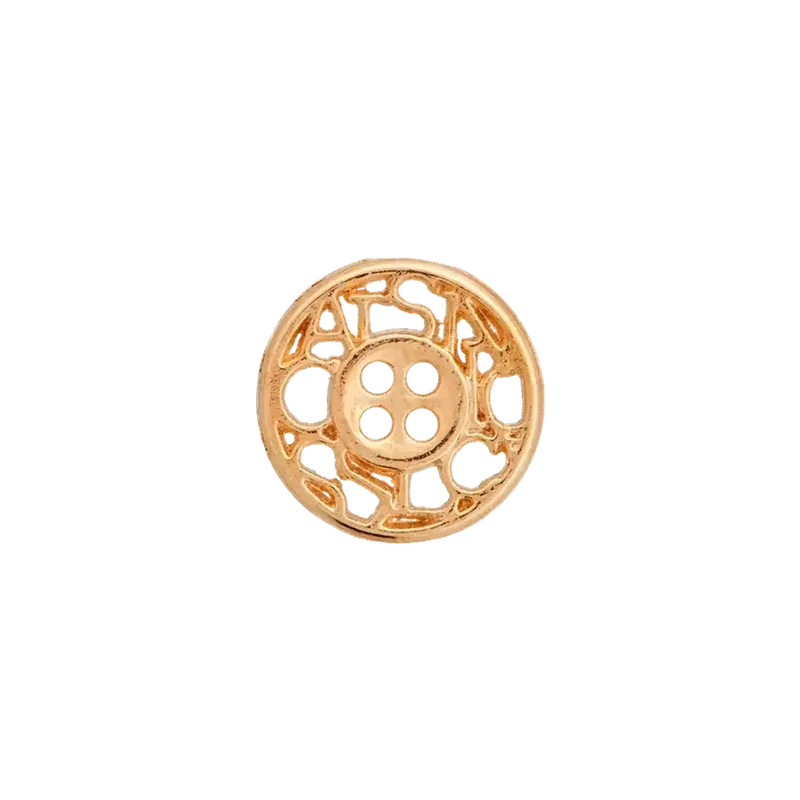 Heißes Angebot Metall Knopf rund 12mm gold 4 Loch – Zierknopf Trachtenknopf Blusenknopf