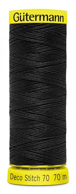 Sichere Zahlung Deco Stitch 70 schwarz – 70m kräftiges Nähgarn Fb. 0000 von Gütermann für Zierstiche und Steppnähte