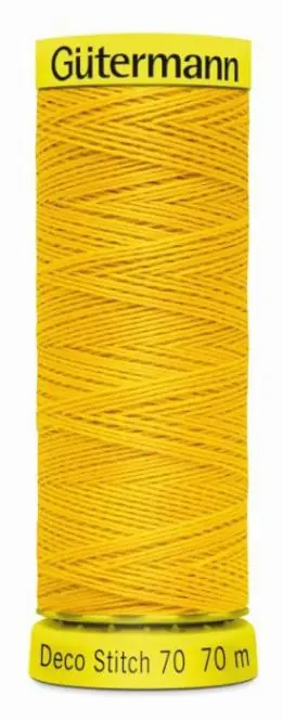 Original Deco Stitch 70 gelb – 70m kräftiges Nähgarn Fb. 0106 von Gütermann für Zierstiche und Steppnähte