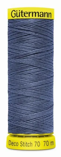 Deco Stitch 70 denim blau – 70m kräftiges Nähgarn Fb. 0112 von Gütermann für Zierstiche und Steppnäh Neu