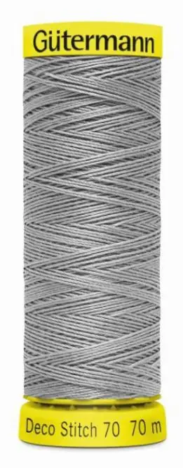 Deco Stitch 70 hellgrau – 70m kräftiges Nähgarn Fb. 0040 von Gütermann für Zierstiche und Steppnähte Sonderangebot