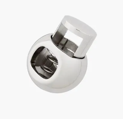 Neu Im Sortiment Maxi Kordelstopper aus Metall – rund silber für Kordeln bis Ø1cm – Kugel ca. Ø2,6cm