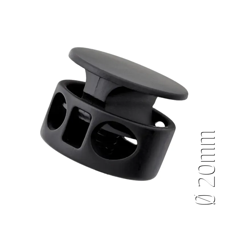 Top-Angebot Maxi Kordelstopper aus Metall Ø2cm – rund schwarz für Kordeln bis Ø6mm