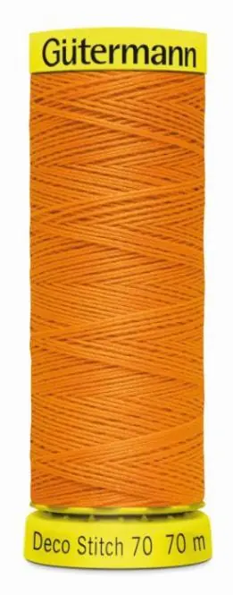 Versand Am Gleichen Tag Deco Stitch 70 orange – 70m kräftiges Nähgarn Fb. 0350 von Gütermann für Zierstiche und Steppnähte