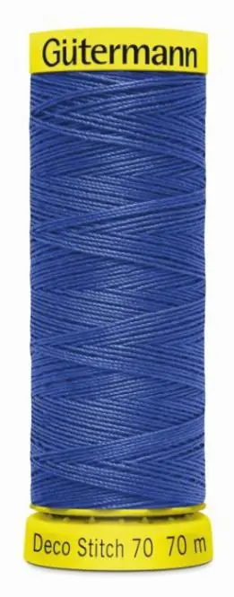 Kracherpreis Deco Stitch 70 blau – 70m kräftiges Nähgarn Fb. 0315 von Gütermann für Zierstiche und Steppnähte