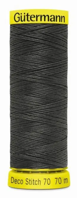 Deco Stitch 70 dunkelgrau – 70m kräftiges Nähgarn Fb. 0036 von Gütermann für Zierstiche und Steppnäh Jetzt Zugreifen