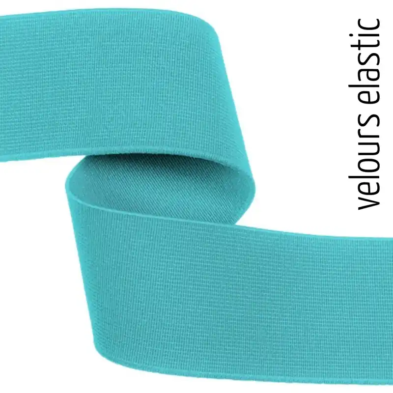 Top-Qualität 4cm breites weiches Gummiband türkis – Rockgummi Unterwäschegummi Boxershorts