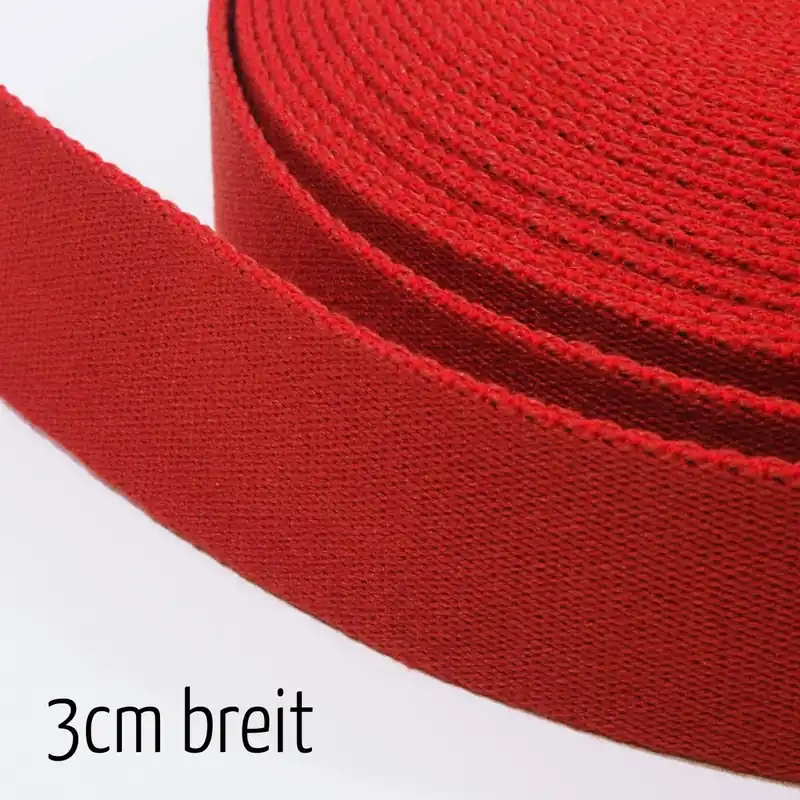 3cm breites Gurtband rot – für Gürtel Taschen oder Gurte Kostenfreie Lieferung