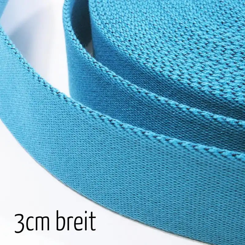 Saisonangebot 3cm breites Gurtband türkis – für Gürtel Taschen oder Gurte