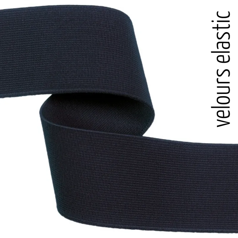 Echt 4cm breites weiches Gummiband navy dunkelblau – Rockgummi Unterwäschegummi Boxershorts