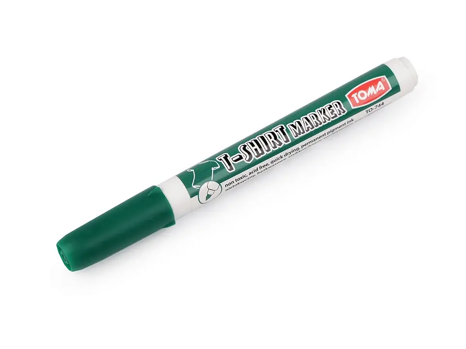 Super-Preis Textilstift Stoffmalfstift grün 1mm breit für helle Stoffe – Stoffmalfarbe Stift