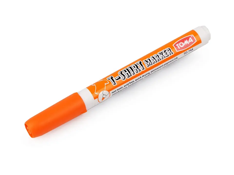 Kostenloser Versand Textilstift Stoffmalfstift orange 1mm breit für helle Stoffe – Stoffmalfarbe Stift