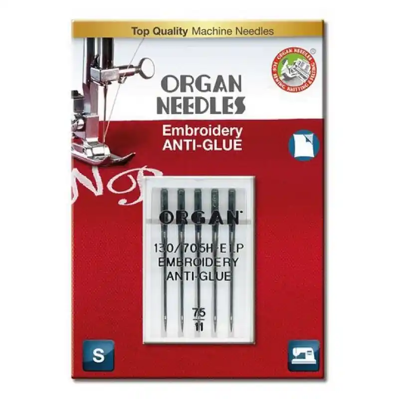 Garantierte Lieferung ORGAN ECO Nähmaschinen Nadeln – Embroidery Antiglue 75/11 – für Stickmaschinen