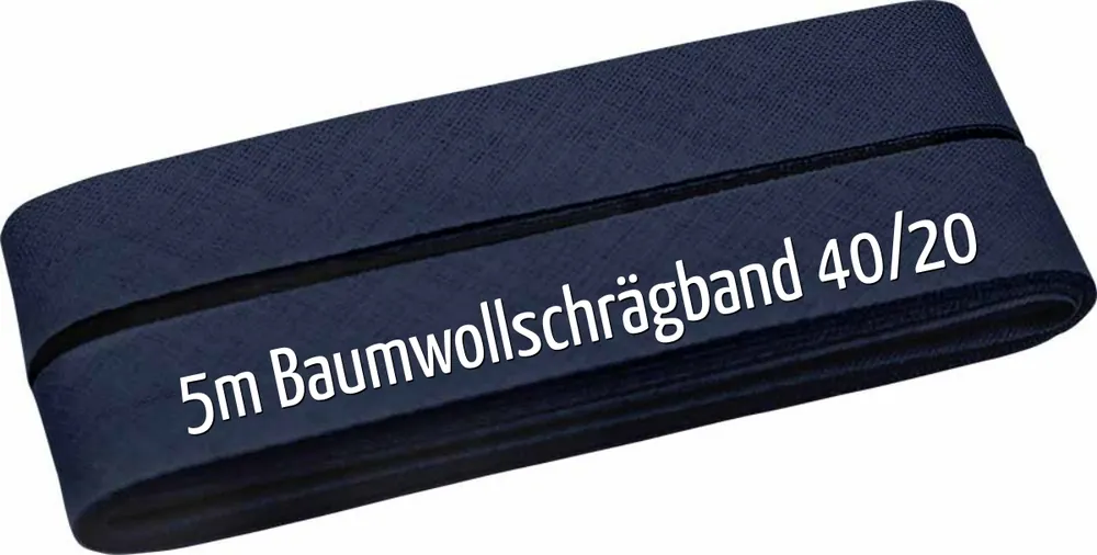 5m Schrägband aus Baumwolle navy – Baumwollschrägband 40/20/10 Im Trend