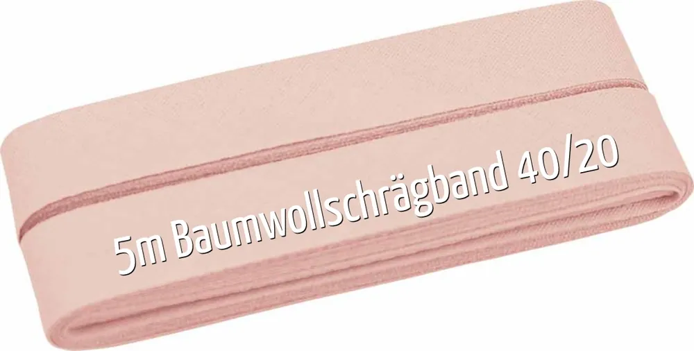 5m Schrägband aus Baumwolle apricot rosa – Baumwollschrägband 40/20/10 Markenware