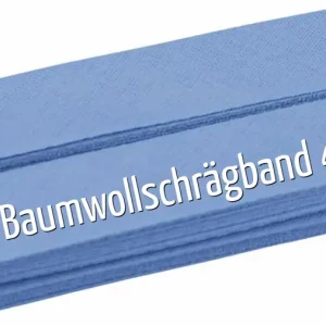 Exklusiv 5m Schrägband aus Baumwolle hellblau - Baumwollschrägband 40/20/10