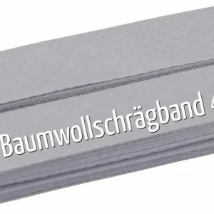 Rabatt 5m Schrägband aus Baumwolle silbergrau - Baumwollschrägband 40/20/10