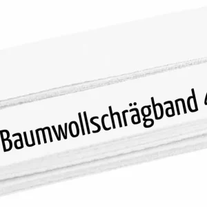 5m Schrägband aus Baumwolle weiß - Baumwollschrägband 40/20/10 Rabatt