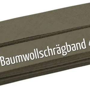5m Schrägband aus Baumwolle dunkles khaki - Baumwollschrägband 40/20/10 Mengenrabatt