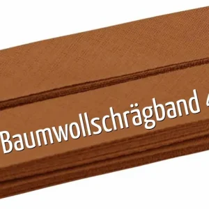5m Schrägband aus Baumwolle karamell braun - Baumwollschrägband 40/20/10 Weltweiter Versand