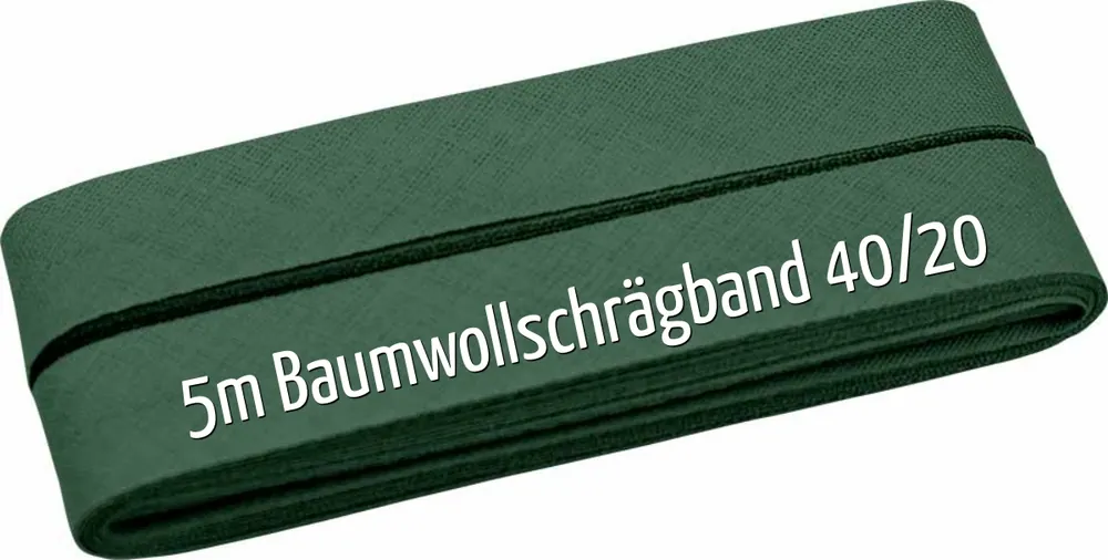 5m Schrägband aus Baumwolle tannengrün – Baumwollschrägband 40/20/10 Top-Angebot