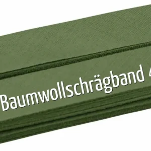 5m Schrägband aus Baumwolle khaki oliv - Baumwollschrägband 40/20/10 Bestpreis
