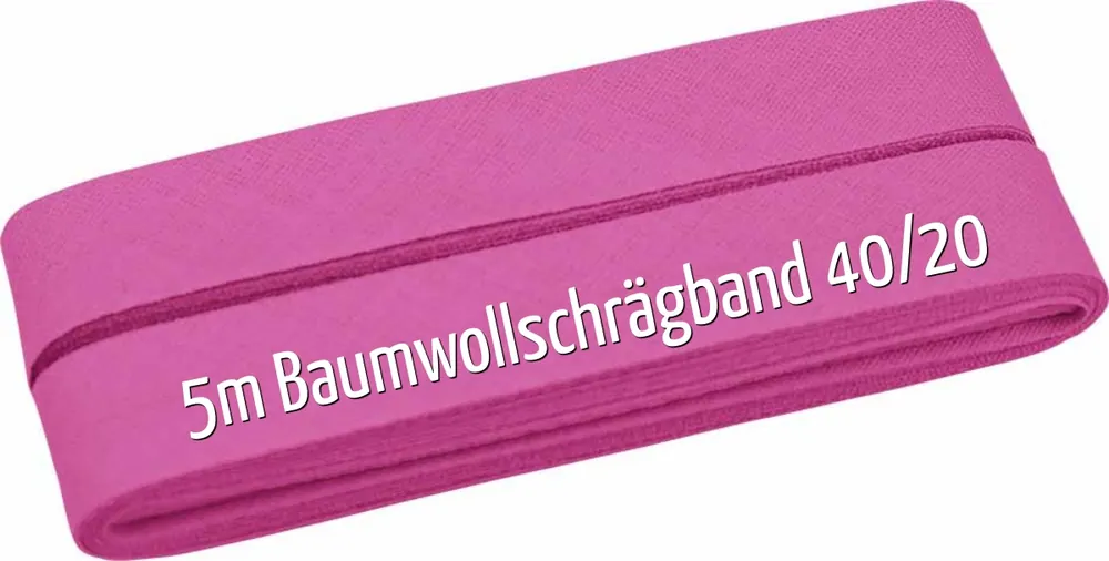 5m Schrägband aus Baumwolle pink rosa – Baumwollschrägband 40/20/10 Top-Seller
