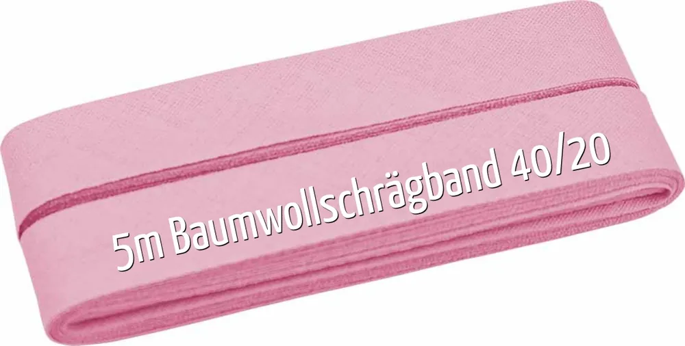 5m Schrägband aus Baumwolle rosa – Baumwollschrägband 40/20/10 Günstig