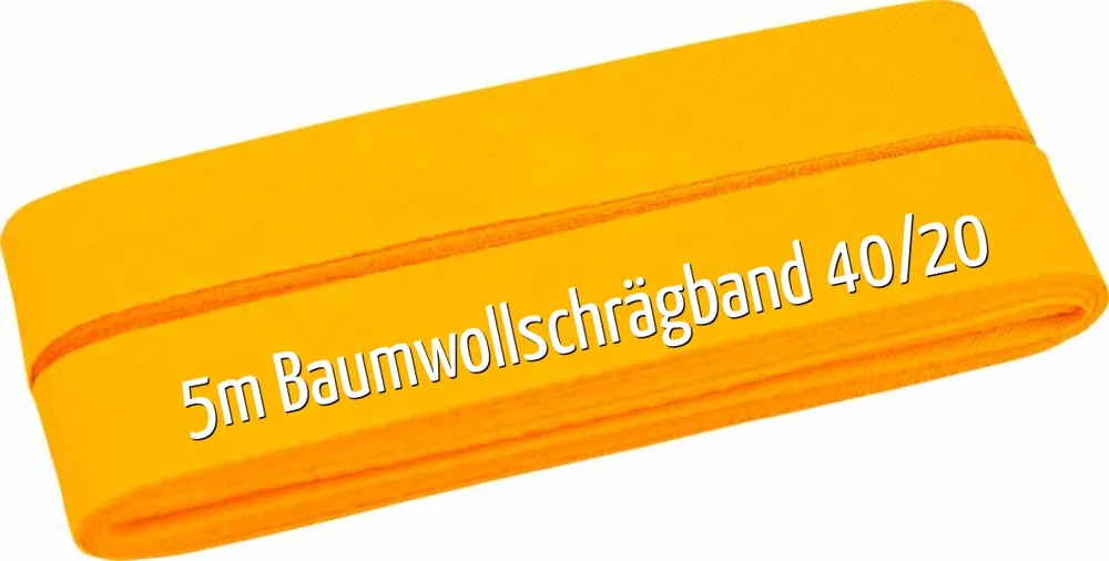 5m Schrägband aus Baumwolle orange gelb – Baumwollschrägband 40/20/10 Jetzt Bestellen