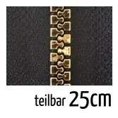 Jetzt Zugreifen Reißverschluss Profil 5mm schwarz gold teilbar 25cm lang für Jacken und Westen