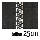 Reißverschluss Profil 5mm schwarz silber teilbar 25cm lang für Jacken und Westen Direkt Vom Hersteller
