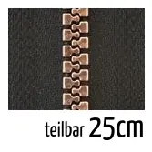 Reißverschluss Profil 5mm schwarz kupfer teilbar 25cm lang für Jacken und Westen Finale Aktion