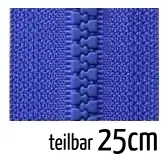 Aktuell Reißverschluss Profil 5mm blau teilbar 25cm lang für Jacken und Westen