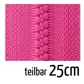 Reißverschluss Profil 5mm pink teilbar 25cm lang für Jacken und Westen Neue Ware