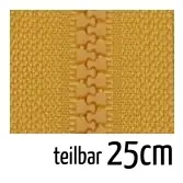 Reißverschluss Profil 5mm senf ocker teilbar 25cm lang für Jacken und Westen Abverkauf