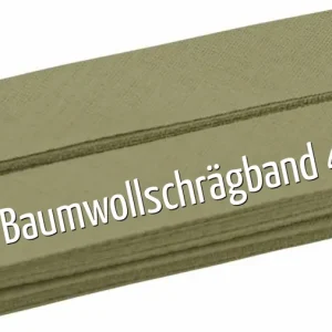 5m Schrägband aus Baumwolle khaki - Baumwollschrägband 40/20/10 Direktkauf