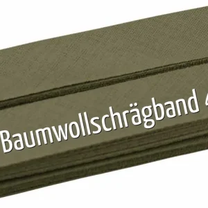 Zertifiziert 5m Schrägband aus Baumwolle olivgrün khaki - Baumwollschrägband 40/20/10