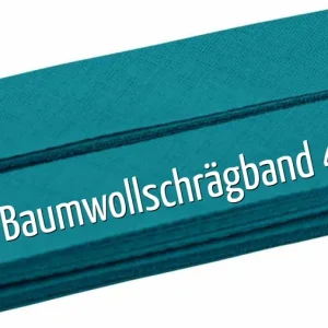 Letzte Chance 5m Schrägband aus Baumwolle petrol - Baumwollschrägband 40/20/10