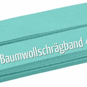 5m Schrägband aus Baumwolle hellmint - Baumwollschrägband 40/20/10 Geld-Zurück-Garantie
