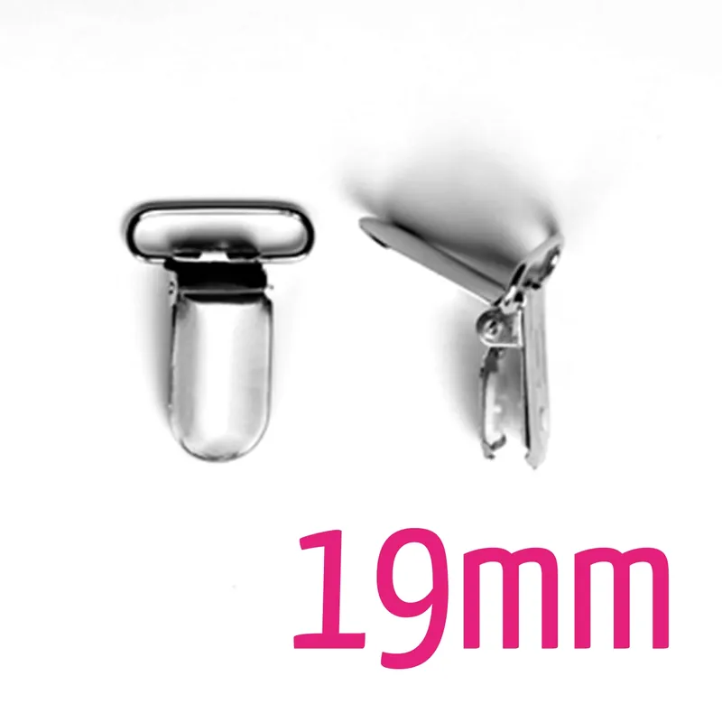 Kostenfreie Lieferung Hosenträger Clip metall silber 19mm für Nuckel Kinderwagenketten & Schnullerketten
