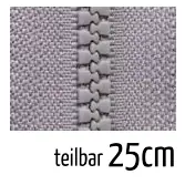 Preisreduziert Reißverschluss Profil 5mm hellgrau teilbar 25cm lang für Jacken und Westen