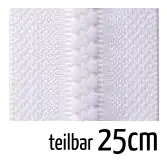 Mengenrabatt Reißverschluss Profil 5mm weiß teilbar 25cm lang für Jacken und Westen