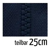 Reißverschluss Profil 5mm dunkelblau teilbar 25cm lang für Jacken und Westen Kostenloser Versand