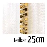 Bestseller Reißverschluss Profil 5mm weiß gold teilbar 25cm lang für Jacken und Westen