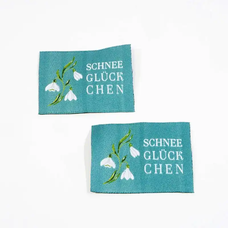 Sonderangebot Webetikett Blüte Frühling – Schneeglückchen – Aufnäher von acufactum 5x4cm