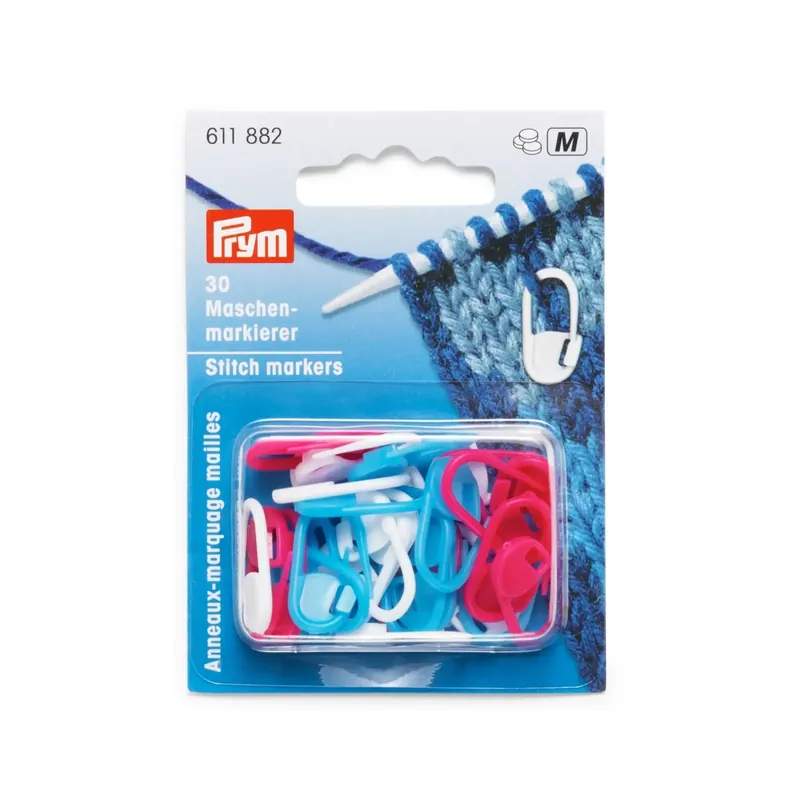 Sonderaktion 30 Maschenmarkierer bunt von Prym – Maschenmarker Sicherheitsnadeln aus Kunststoff