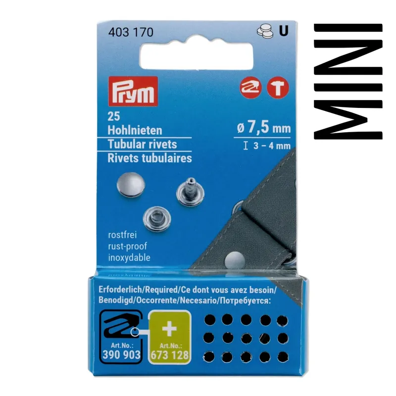 25 Hohlnieten silber Gr. S – Ø7,5mm x 3-4mm ohne Werkzeug – für Vario Creative Tool Markenware